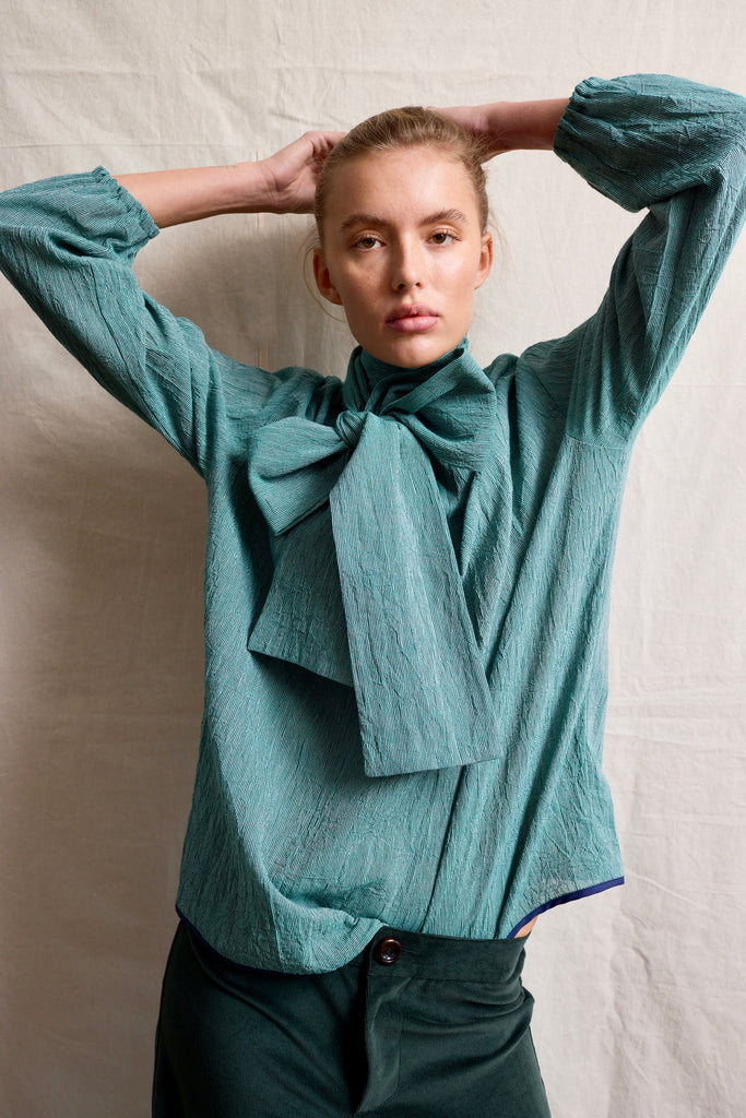 Cala Blouse. Japanese Green Pencil