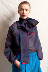Cala Blouse. Silk. Pencil stripes