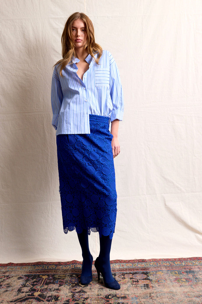 Travel Shirt. Blue Line