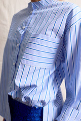 Travel Shirt. Blue Line