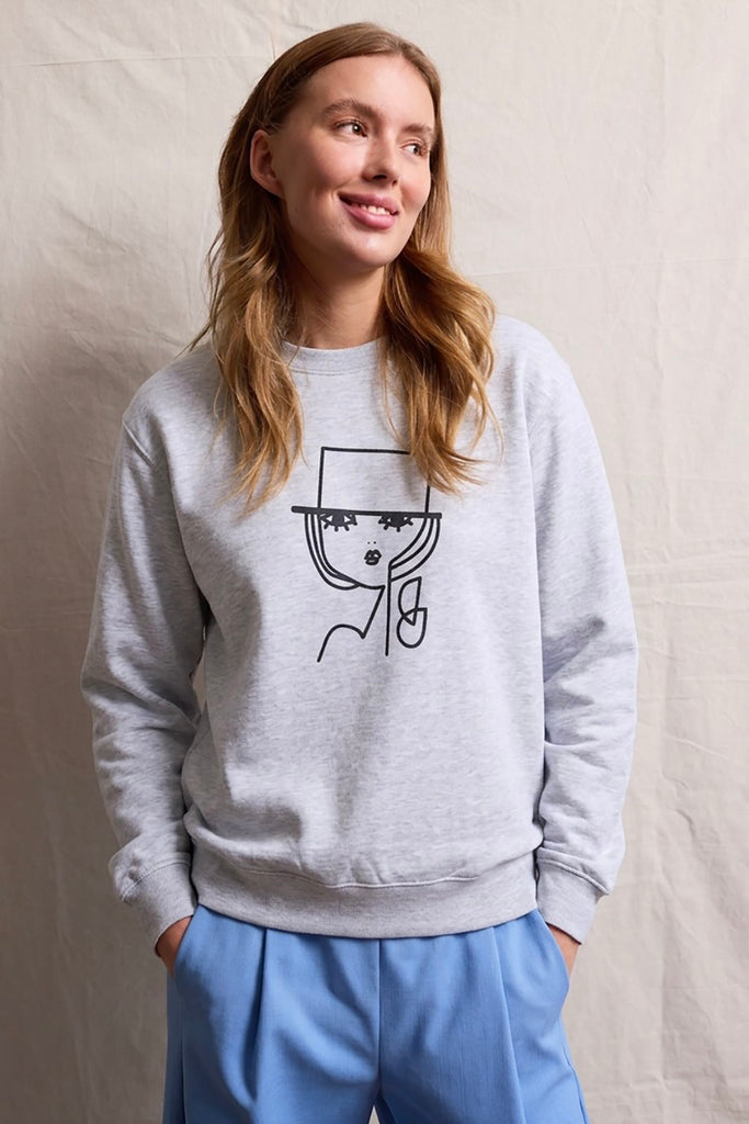 Sweatshirt "the hat" (gray) by IRMASWORLD