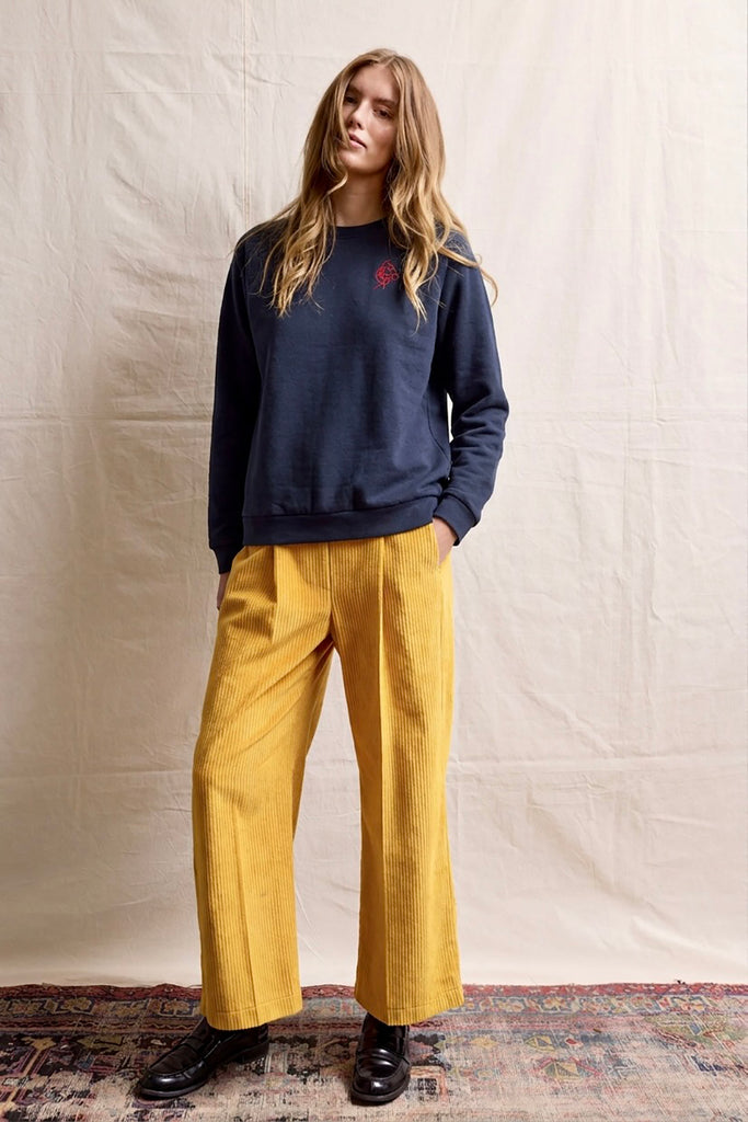 Montauk. Embroidered art sweatshirt blue/red