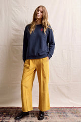 Montauk. Embroidered art sweatshirt blue/red
