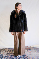 Black Vintage Mink Fur, 1970ies