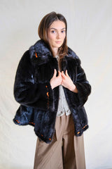 Black Vintage Mink Fur, 1970ies