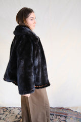 Black Vintage Mink Fur, 1970ies