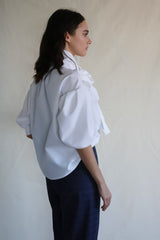 Cala Memphis Bow blouse. White piquet