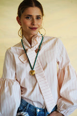 Cala Seville Blouse. Rose stripes