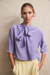 Cala Blouse. Silk. Lilac
