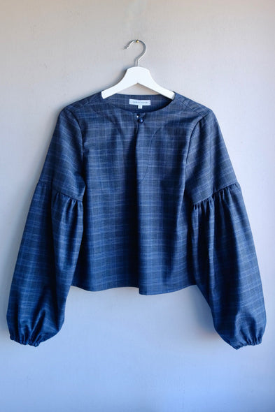 Colonelle Checked Tunic. Blue