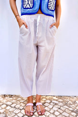 Travel Pants. Vanille Stripes