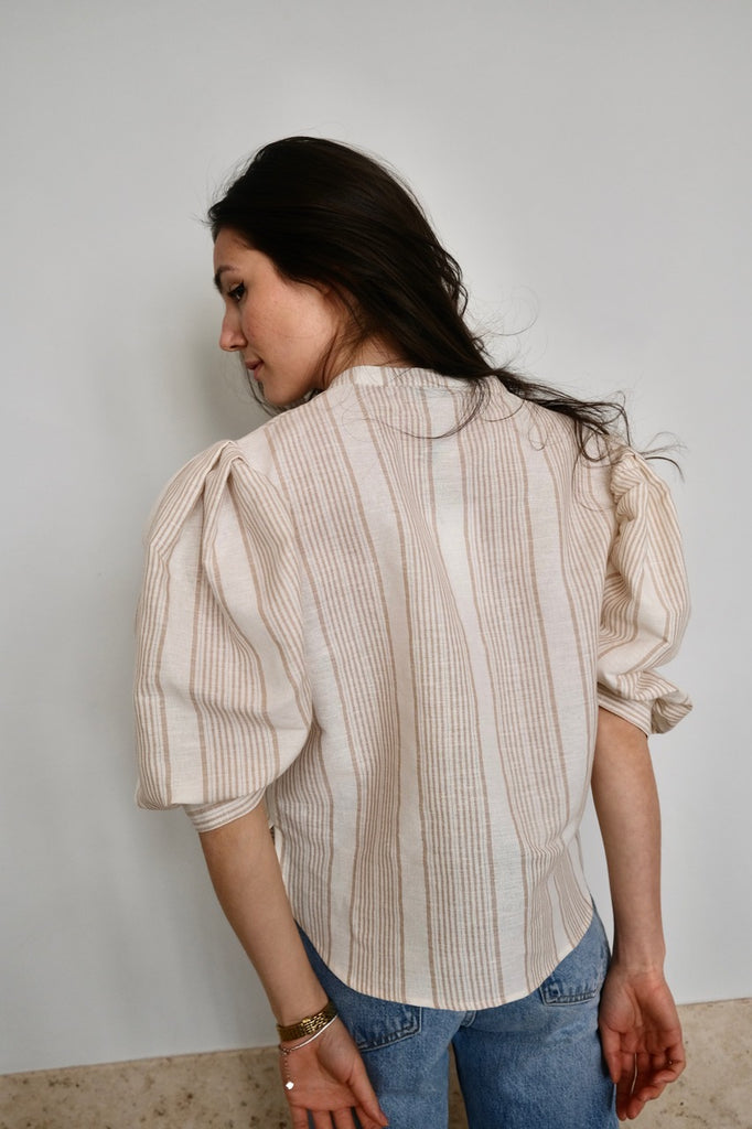 Memphis blouse. Mocca Stripe