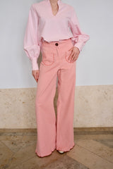 Lido Pants. Coral Striped