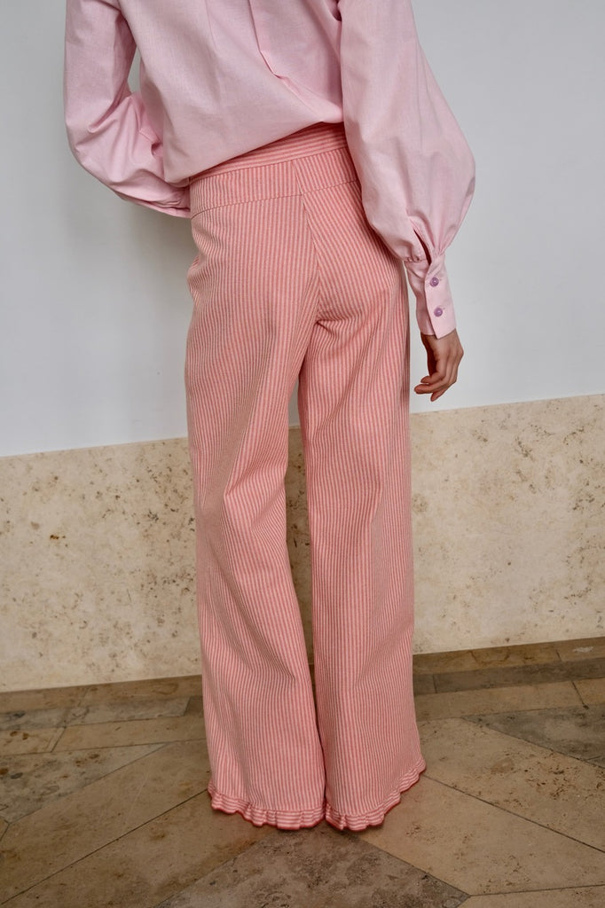 Lido Pants. Coral Striped