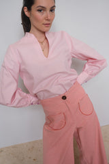 Lido Pants. Coral Striped