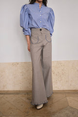 Lido Pants. Ruffled. Checkered
