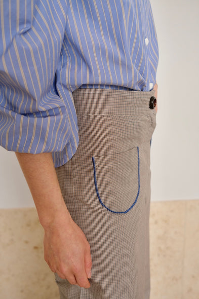 Lido Pants. Ruffled. Checkered