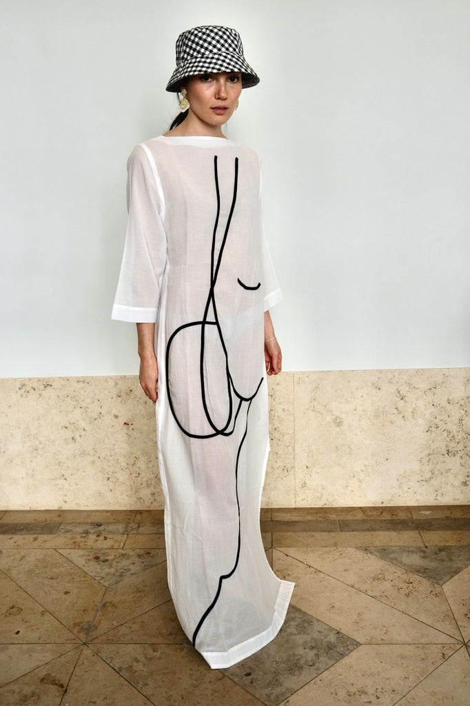 Boatline dress IRMA. White
