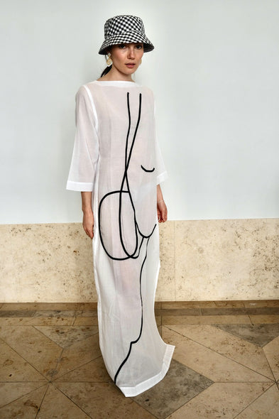 Boatline dress IRMA. White