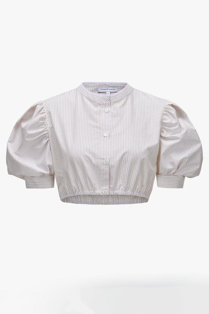IRMA Dirndl Blouse Memphis. Nougat stripes