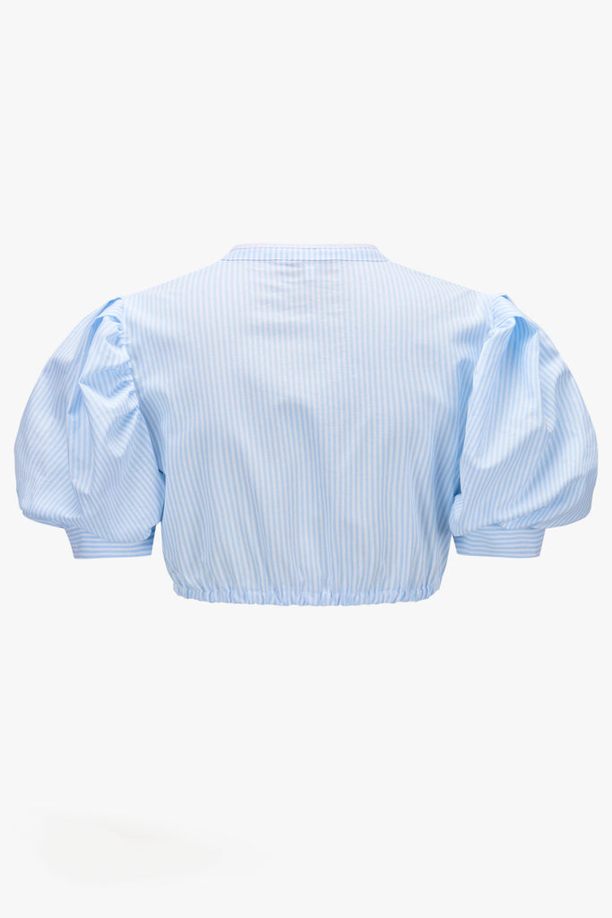IRMA Dirndl Blouse Memphis. Blue stripes