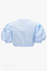 IRMA Dirndl Blouse Memphis. Blue stripes