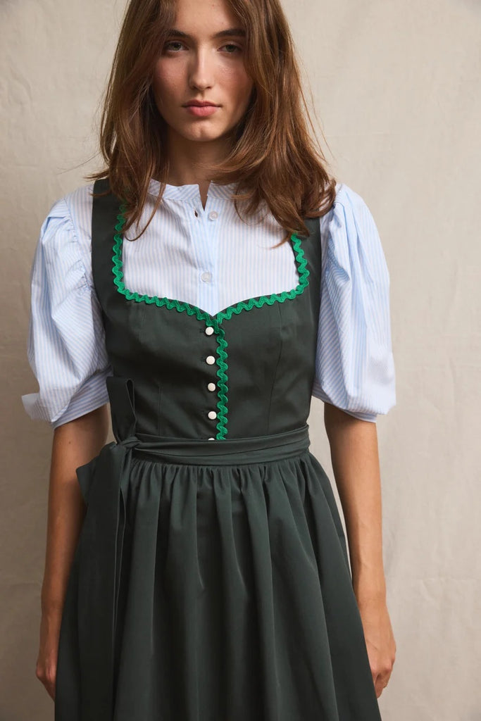 IRMA Dirndl Blouse Memphis. Blue stripes