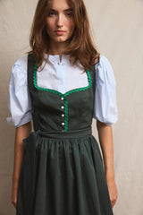 IRMA Dirndl Blouse Memphis. Blue stripes
