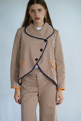 Dorset Jacket. Mocca striped