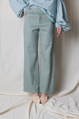 Lido Pants. Checkered green