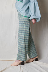 Lido Pants. Checkered green