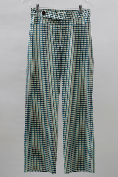 Lido Pants. Checkered green