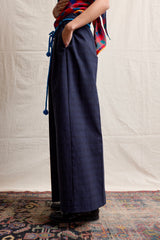 Palazzo Pants. Blue Check