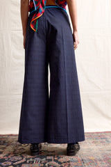 Palazzo Pants. Blue Check