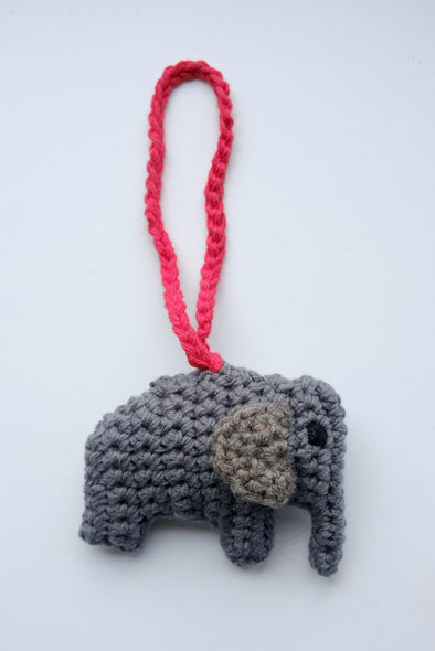 Hand crocheted charm. Elephant Knut