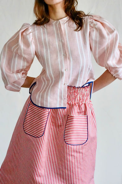 Helene Blanche X Jasmin Khezri Collection. Moiré striped skirt