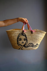 IRMA Basket. Hand-painted. Medium