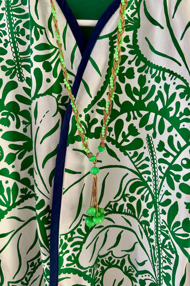 Green 70s necklace with pendant