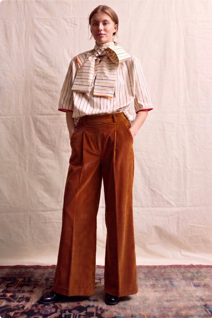 Palazzo Pants. Cognac Corduroy