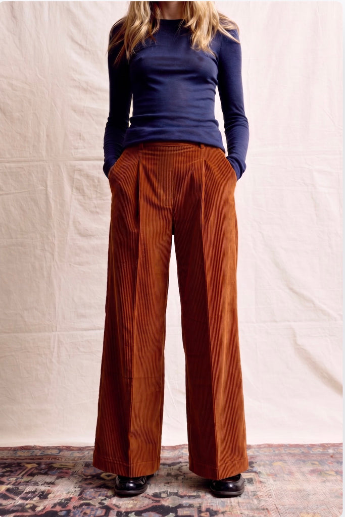 Palazzo Pants. Cognac Corduroy