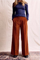 Palazzo Pants. Cognac Corduroy