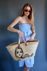 IRMA Basket. Hand-painted. Medium