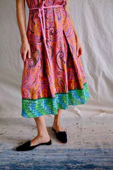 Vintage Paisley Dress, circa 1970