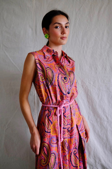 Vintage Paisley Dress, circa 1970