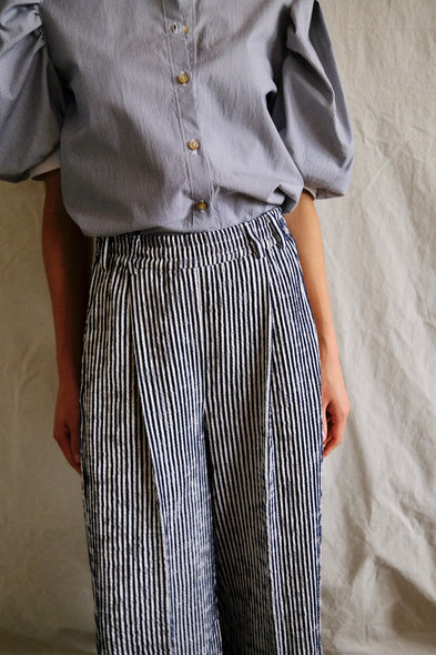 Marseille pants. Seersucker. B&W
