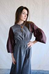 Taroudant dress. Mocca striped