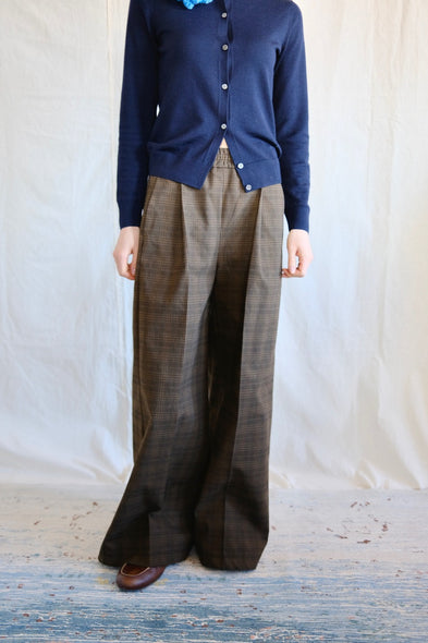 Palazzo pants. Checkered. Maron