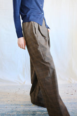 Palazzo pants. Checkered. Maron