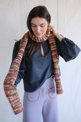 Multicoloured double yarn scarf