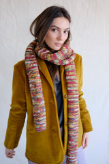 Multicoloured double yarn scarf